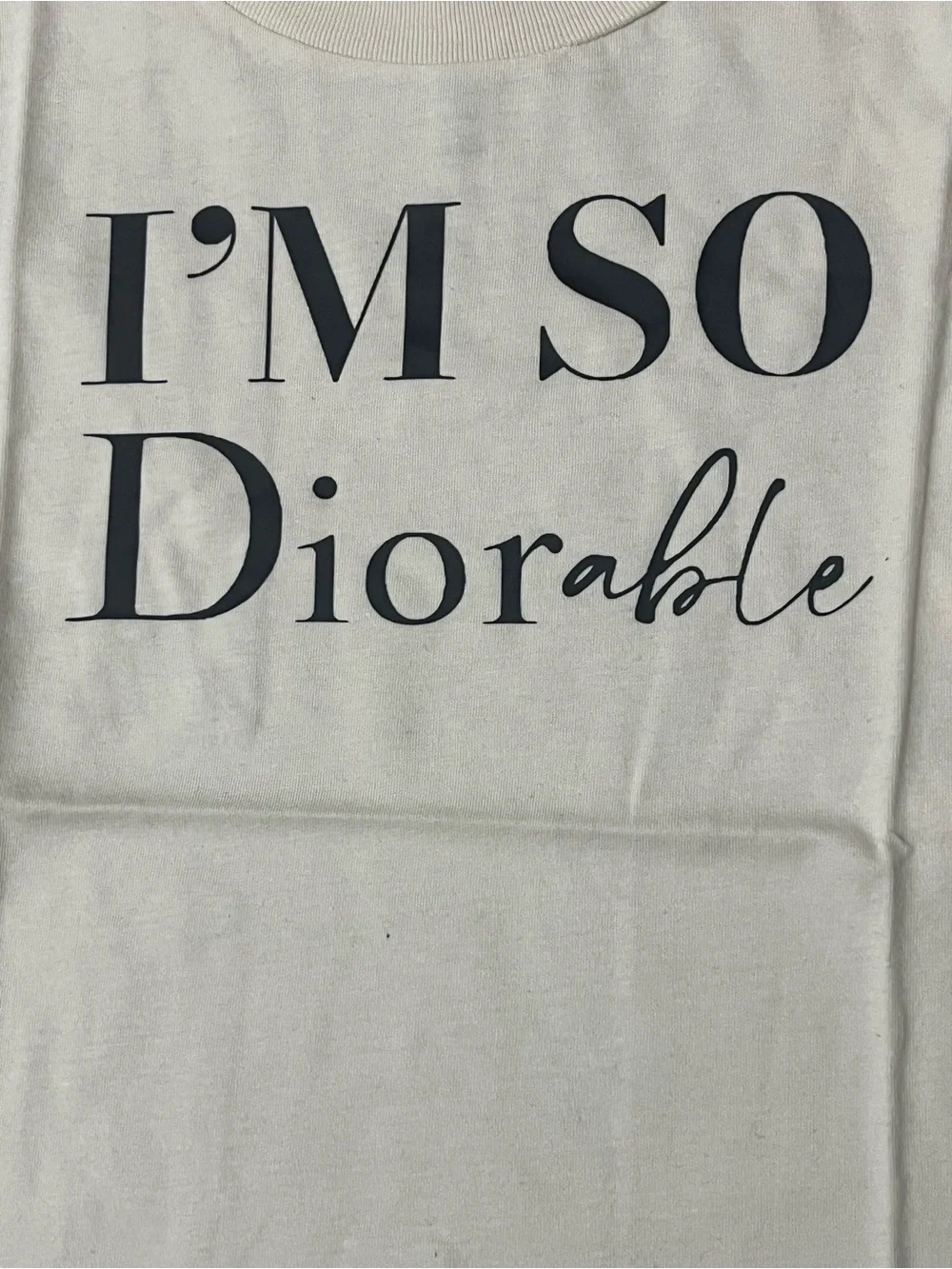 Kids 'I'm So Diorable' Cream Graphic Tee - Picture 2 of 3